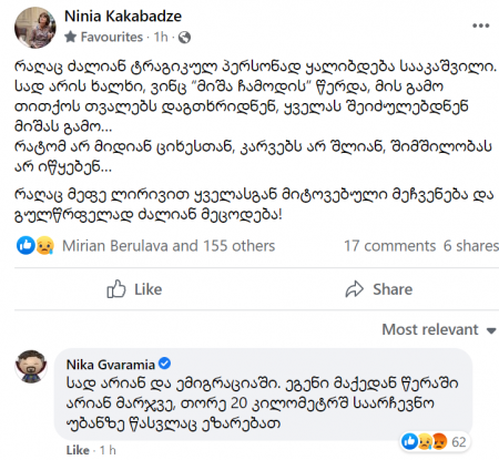 "ეგენი მაქედან წერაში არიან მარჯვე" - ნიკა გვარამია ემიგრანტებს უპირისპირდება